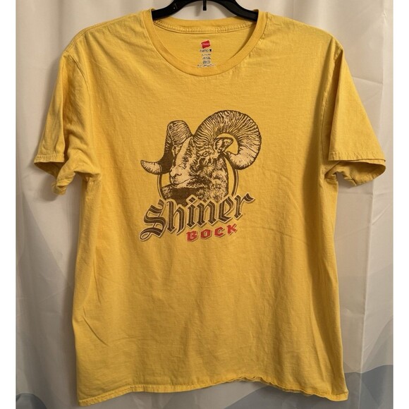 Golden Yellow Shiner Bock Graphic T-Shirt Men’s Size XL Breweriana Beer - Picture 1 of 6